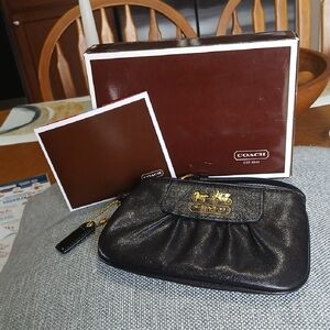 Vintage COACH Black Wristlet.  NIB